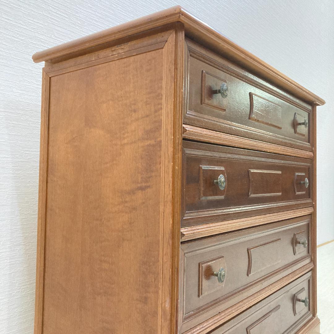 イギリス　アンティーク　４段チェスト　タンス　収納