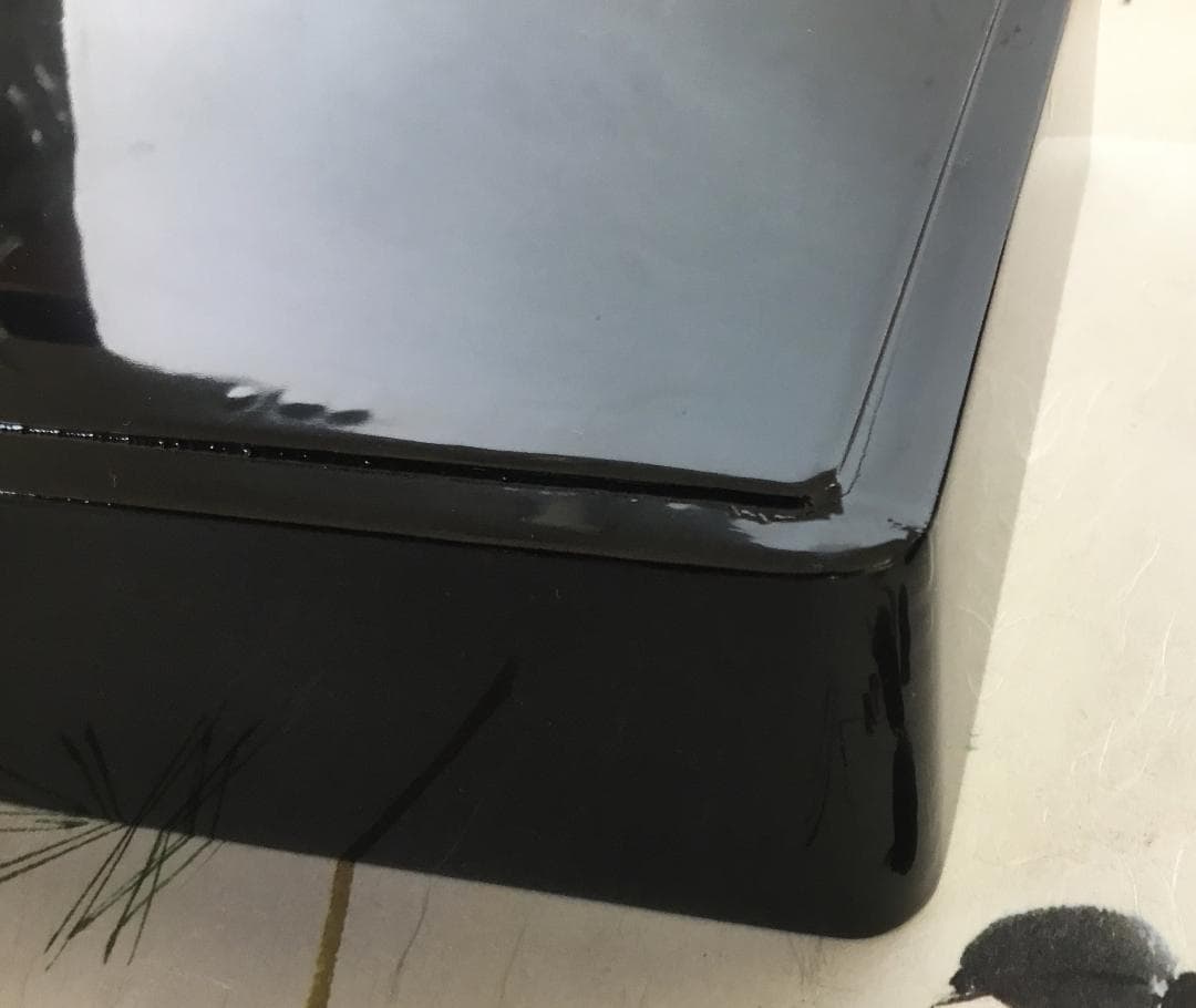 Aki214重箱 おせち ４段重 木製漆塗 黒 5.5寸内朱17cm ④