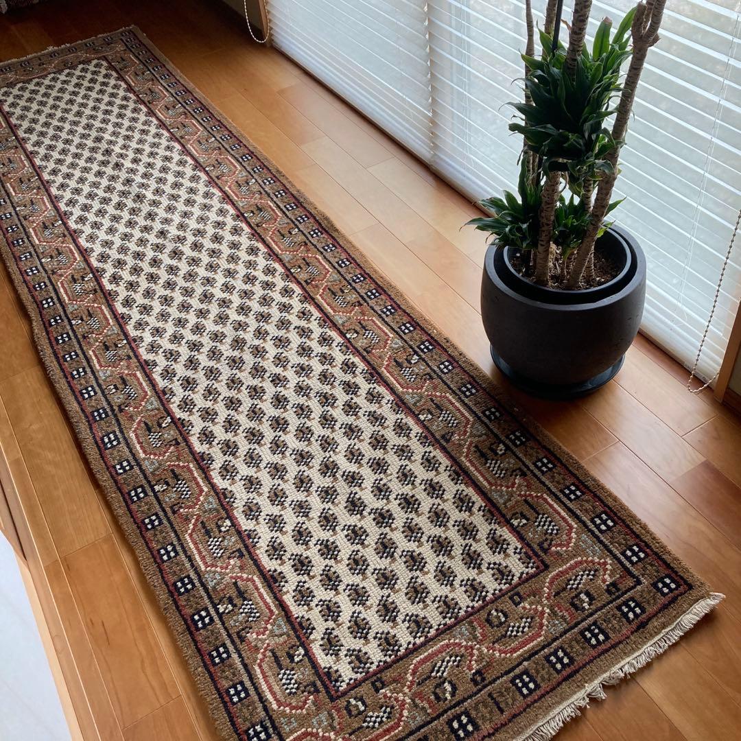 ヴィンテージラグ　トライバルラグ　インド　ランナー