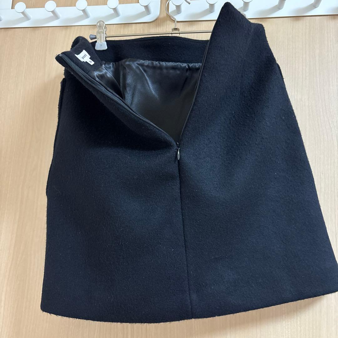 yori ポケットウールミニスカート　38サイズ　ブラック