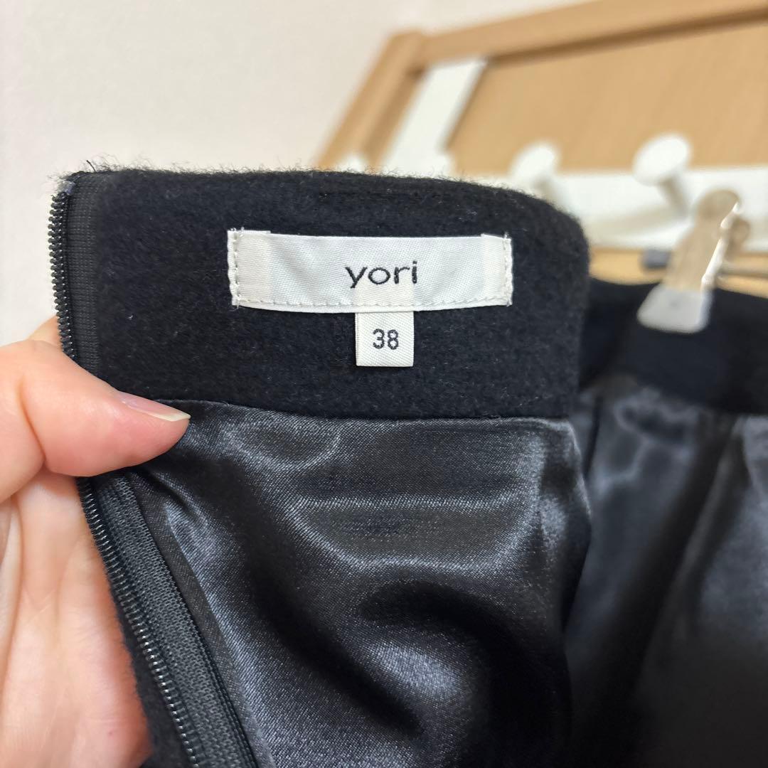 yori ポケットウールミニスカート　38サイズ　ブラック