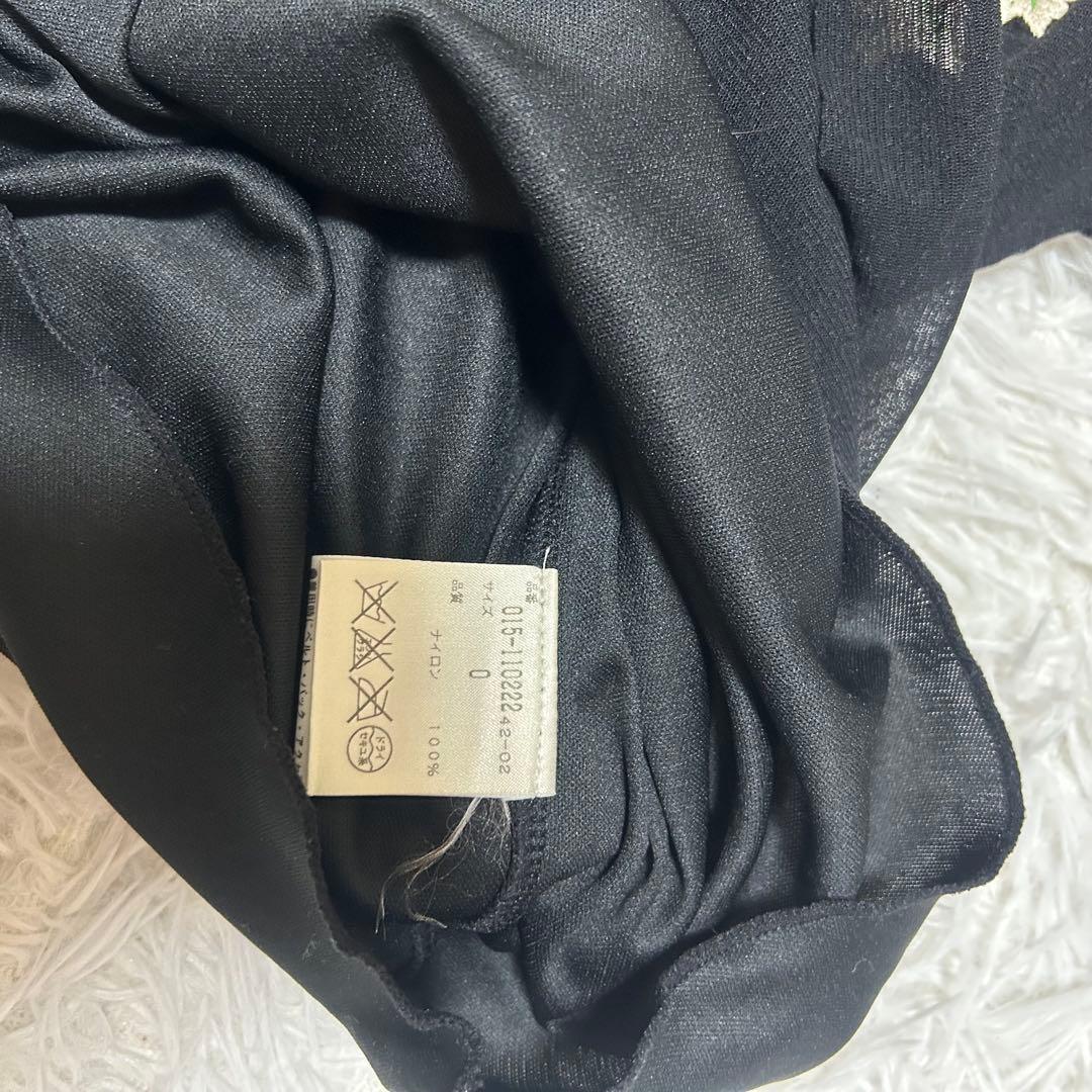 Vivienne Tam 花柄刺繍 シアーブラウス ブラック チャイナ風 長袖