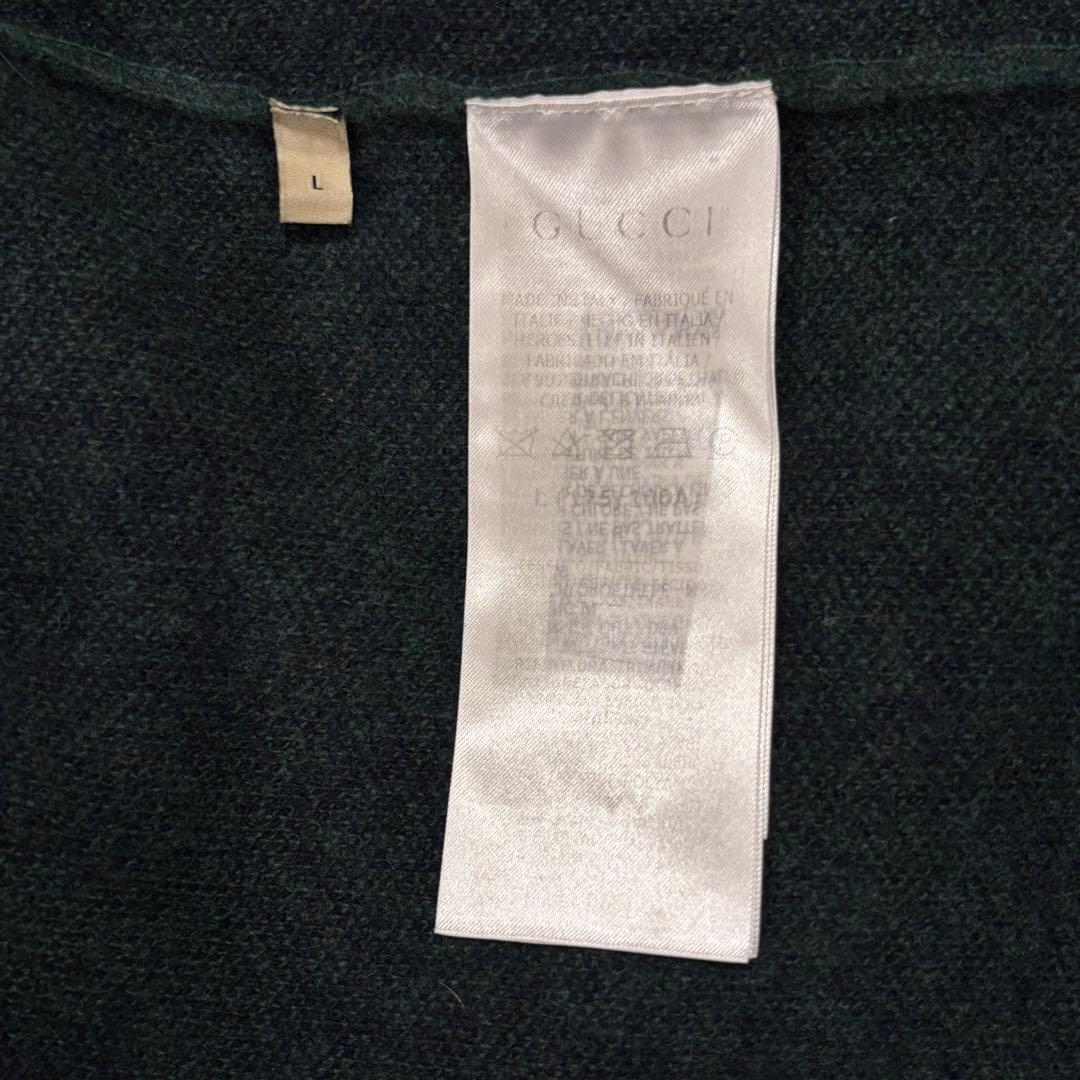 美品 GUCCI ダークグリーン Vネックニット