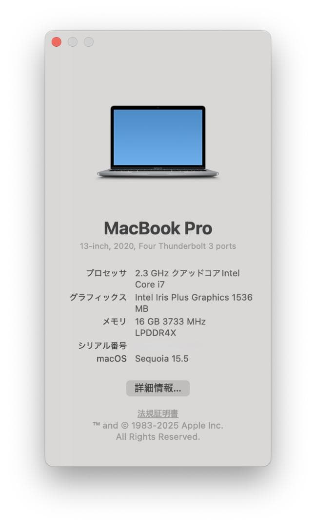 【アルファン】Apple MacBook Pro 13inch 2020