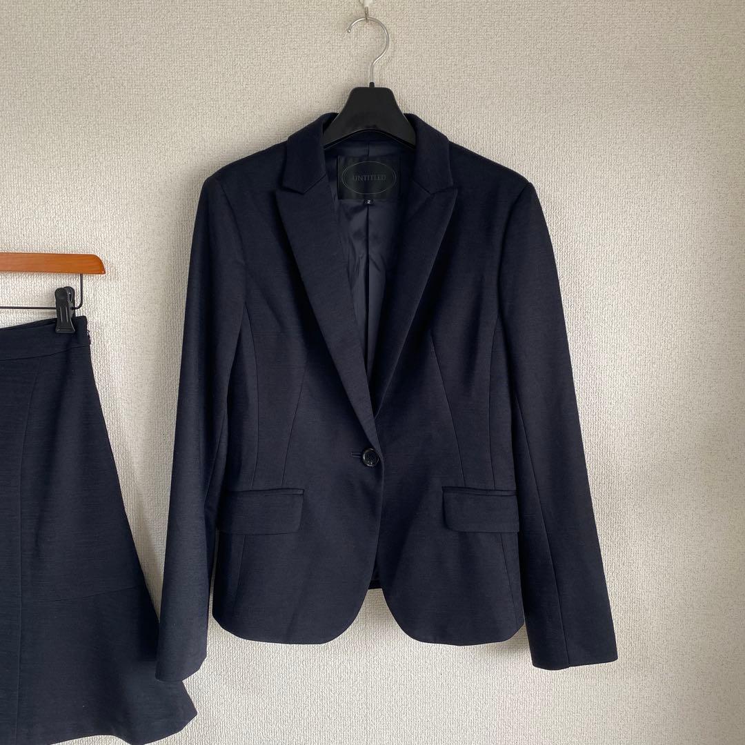 アンタイトル スカートスーツ 2 W70 濃紺 ストレッチ 営業職 春秋 DMW