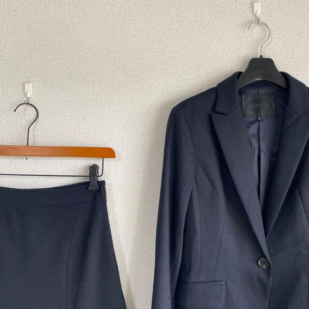アンタイトル スカートスーツ 2 W70 濃紺 ストレッチ 営業職 春秋 DMW