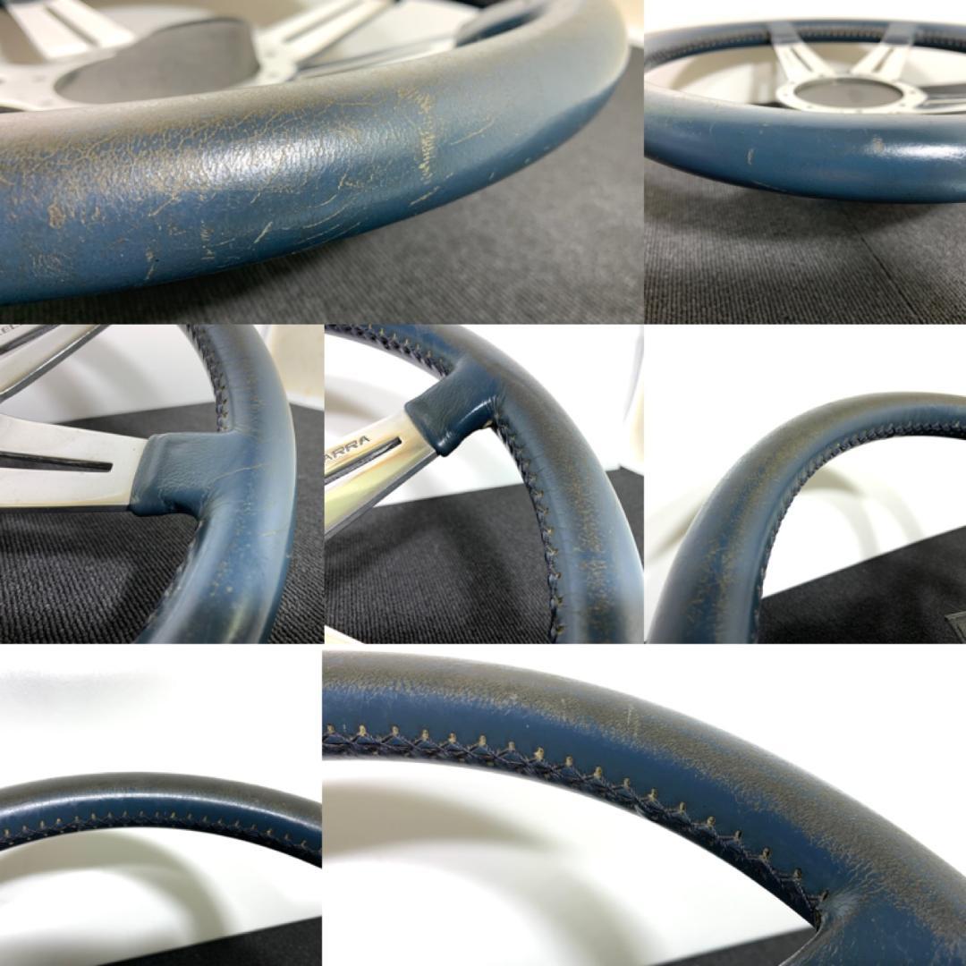 レカラ MK9 ネイビー系レザーステアリング 36.5パイ ポリッシュスポーク