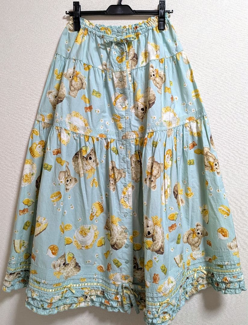 お値下ピンクハウス2024年ハニーレモンテディ　スカートとブラウスセット　ミント