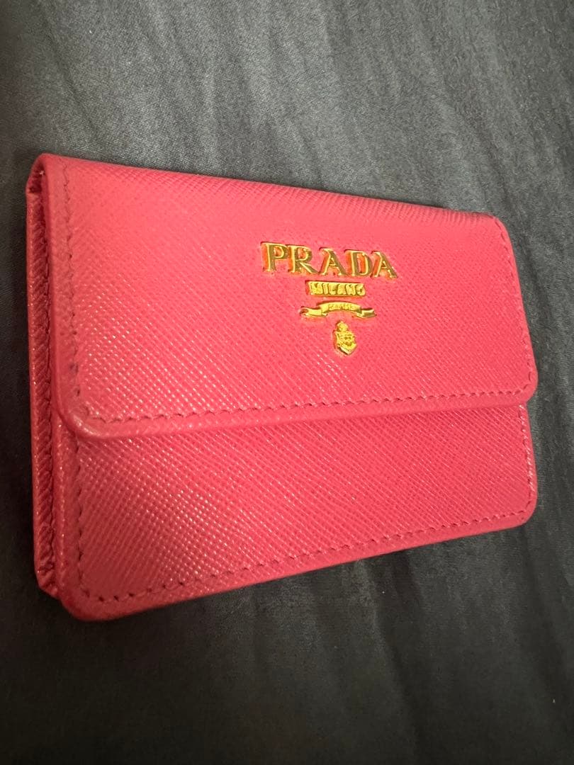 PRADA レザー 名刺入れ ピンク