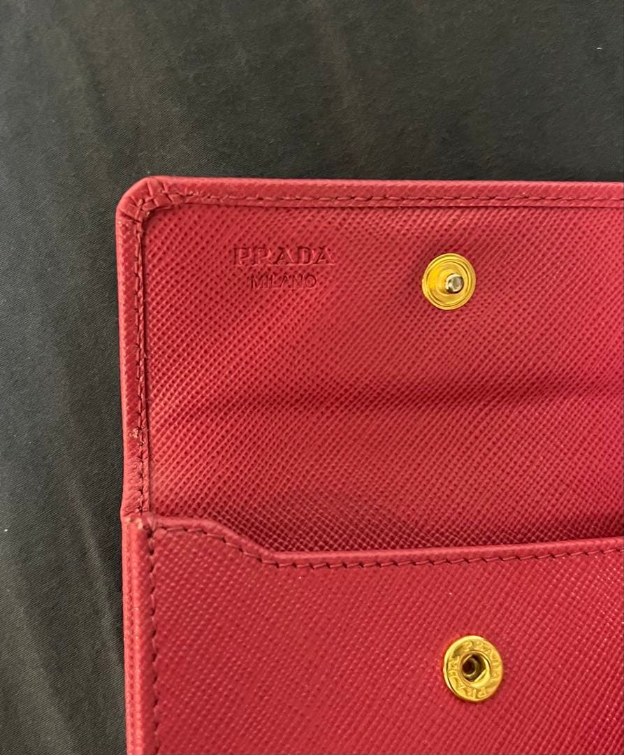 PRADA レザー 名刺入れ ピンク