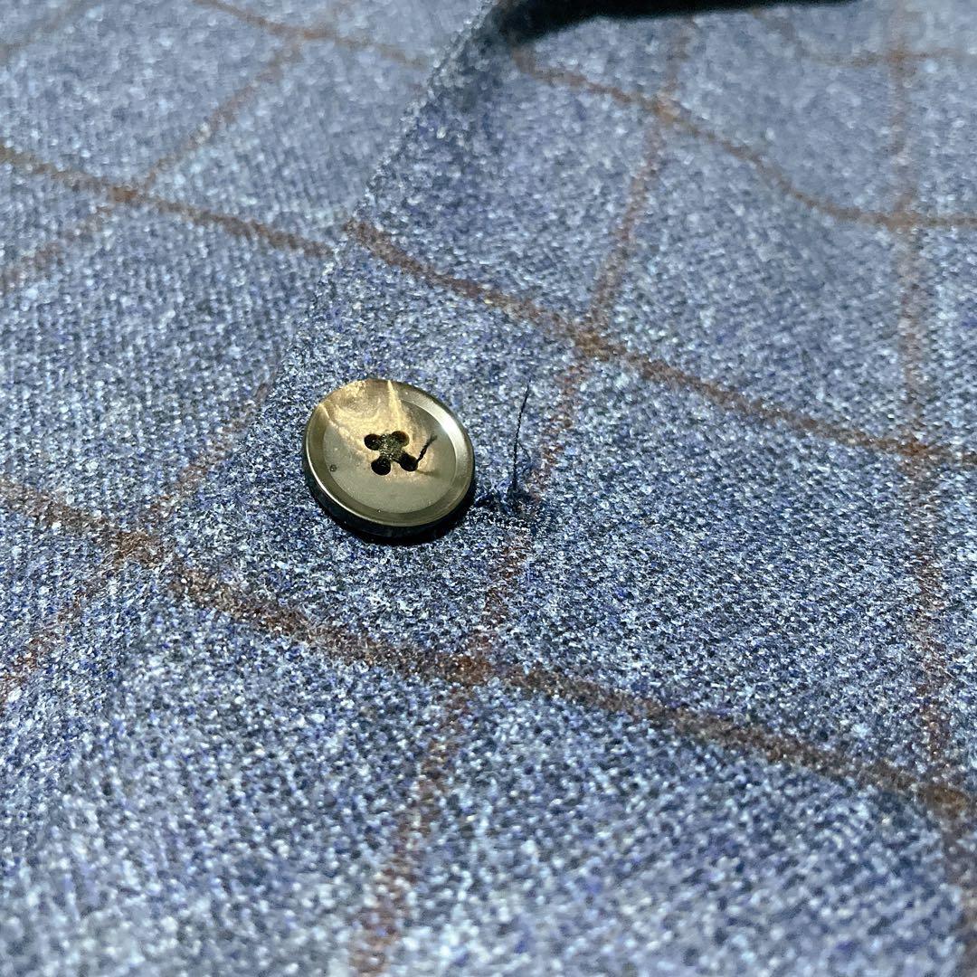 UNIVERSAL LANGUAGE REDAブルーチェックウールジャケット