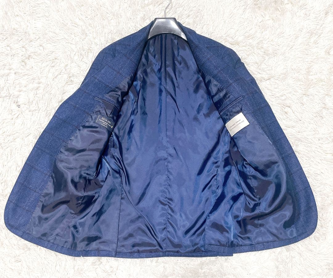 UNIVERSAL LANGUAGE REDAブルーチェックウールジャケット