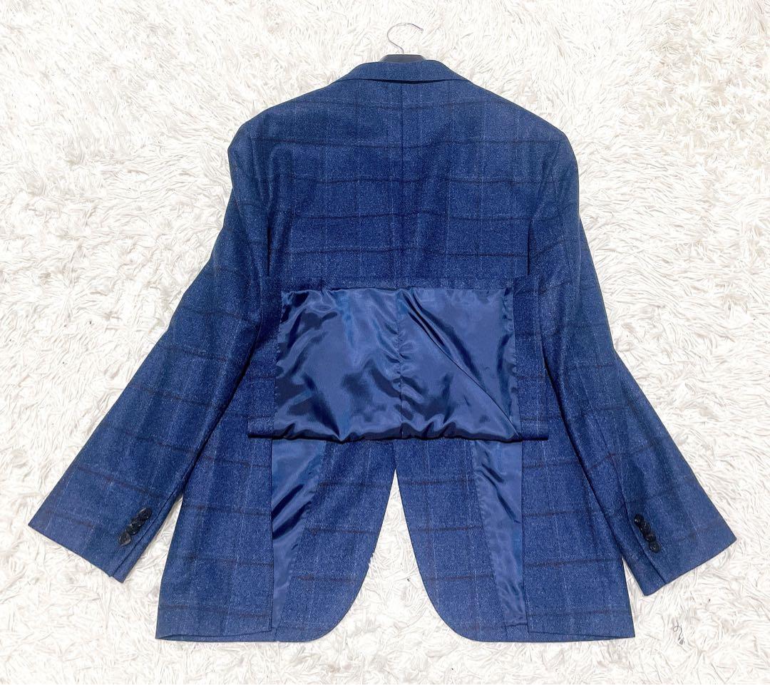 UNIVERSAL LANGUAGE REDAブルーチェックウールジャケット