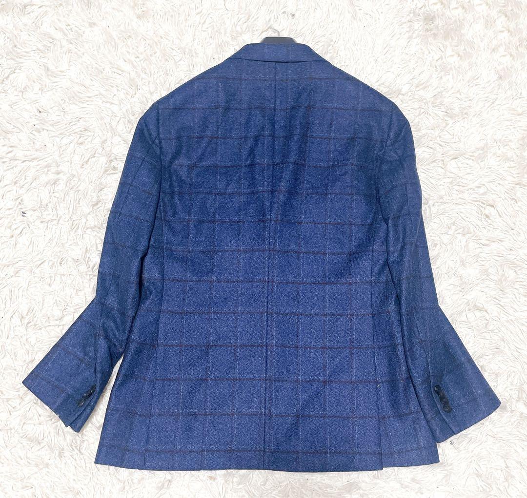 UNIVERSAL LANGUAGE REDAブルーチェックウールジャケット