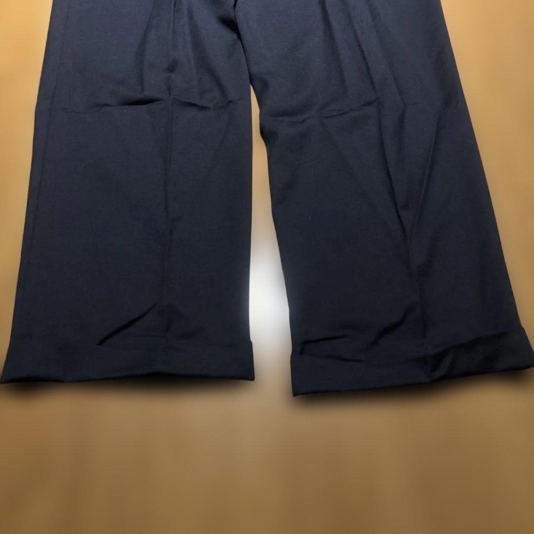 Ralph Lauren タック入りワイドスラックス ウールギャバジン ネイビー