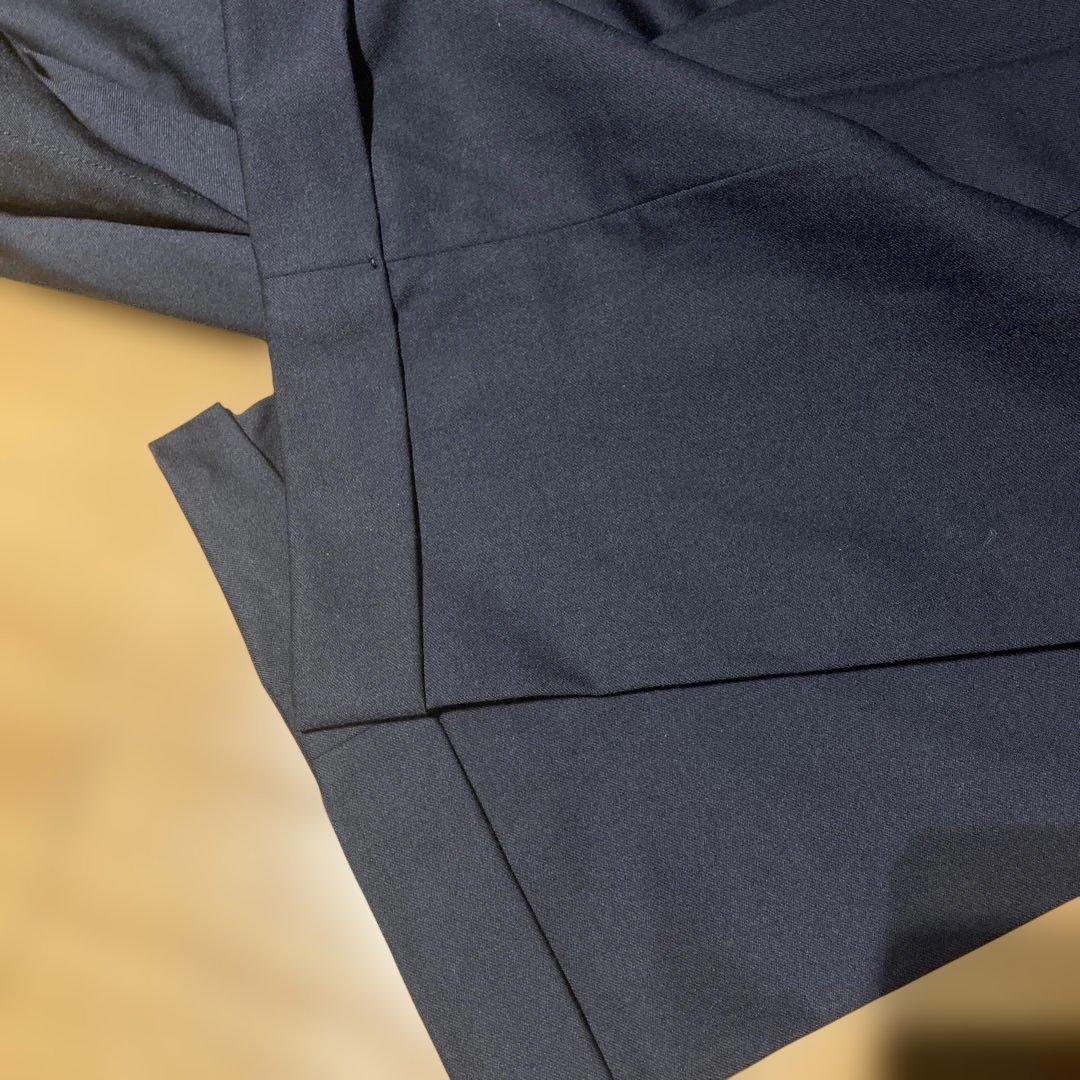 Ralph Lauren タック入りワイドスラックス ウールギャバジン ネイビー