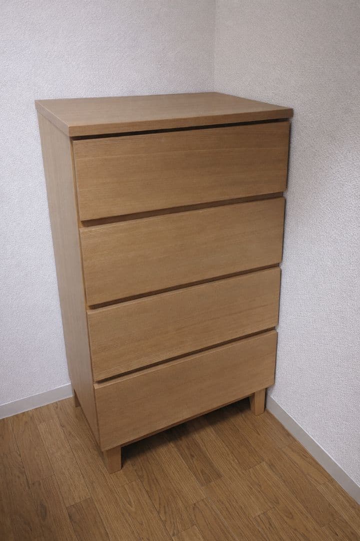 無印良品　4段　チェスト　タモ材