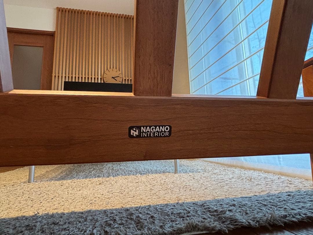 ナガノインテリア3Pソファ ウォールナット無垢材 美品