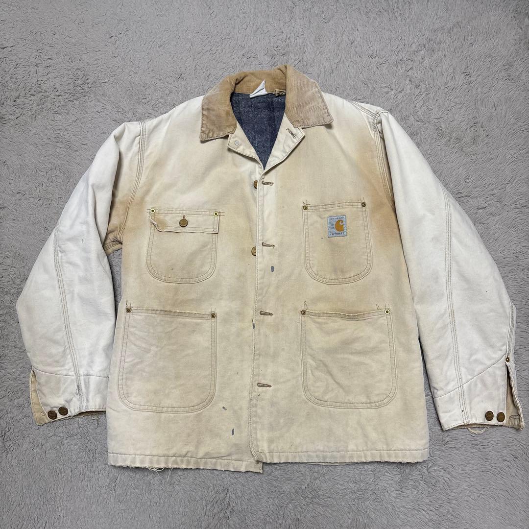 80s carhartt 100周年　星タグ　カバーオール　ボロ　L
