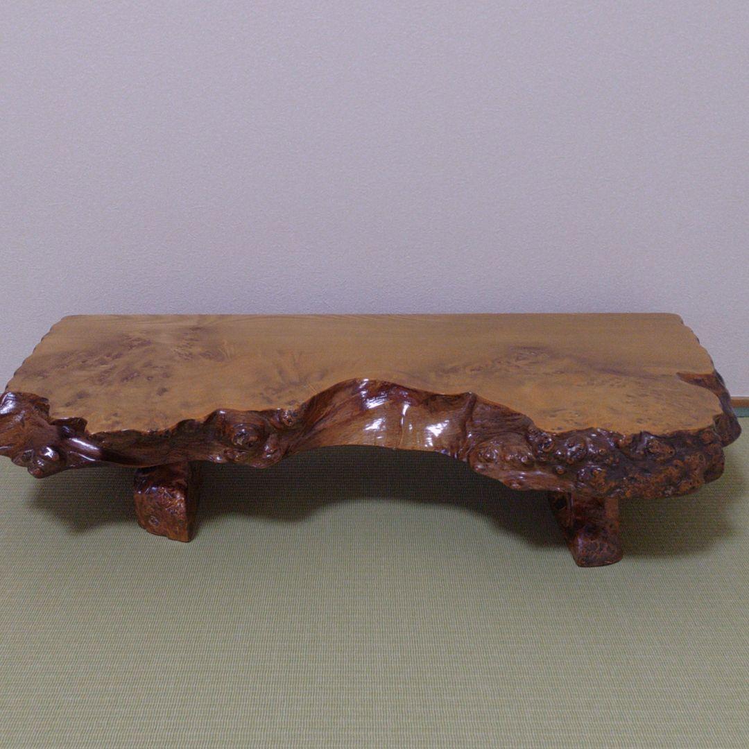 花台　華台　天然木　敷板　香炉台　盆栽台　飾台　一枚板　木製　ローテーブル