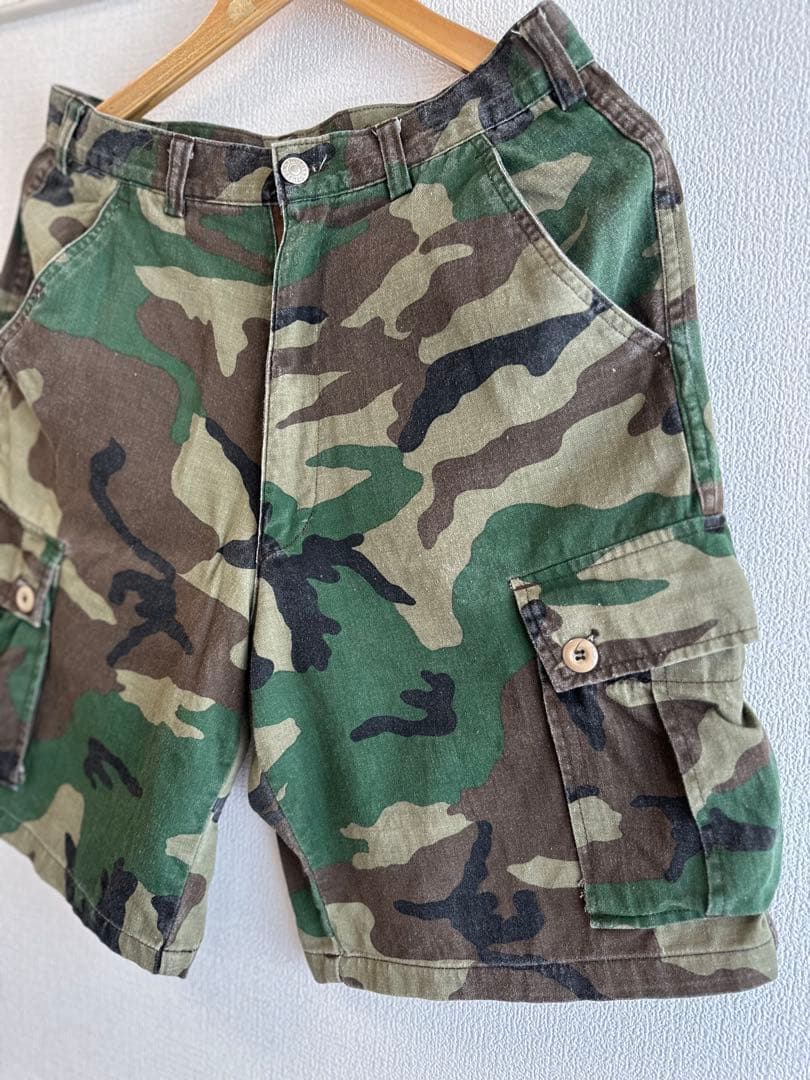 90s OLD Stussy 迷彩 カモフラ カーゴ ショーツ パンツ32