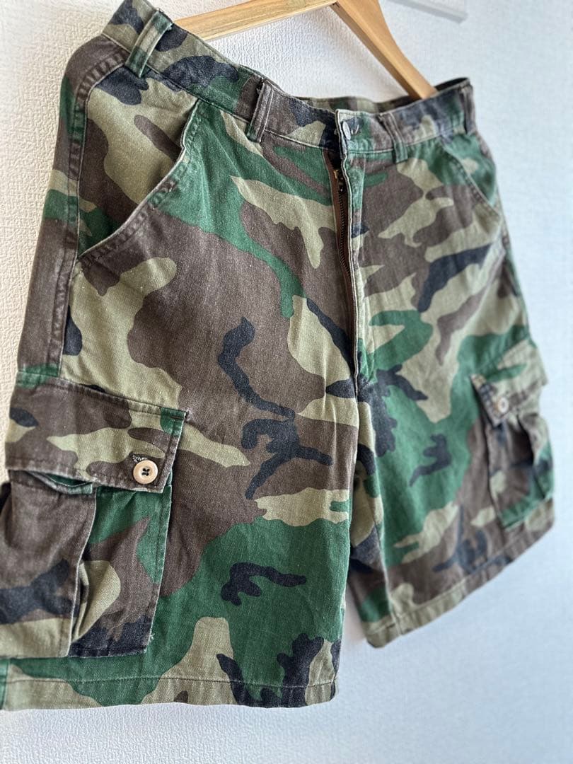 90s OLD Stussy 迷彩 カモフラ カーゴ ショーツ パンツ32