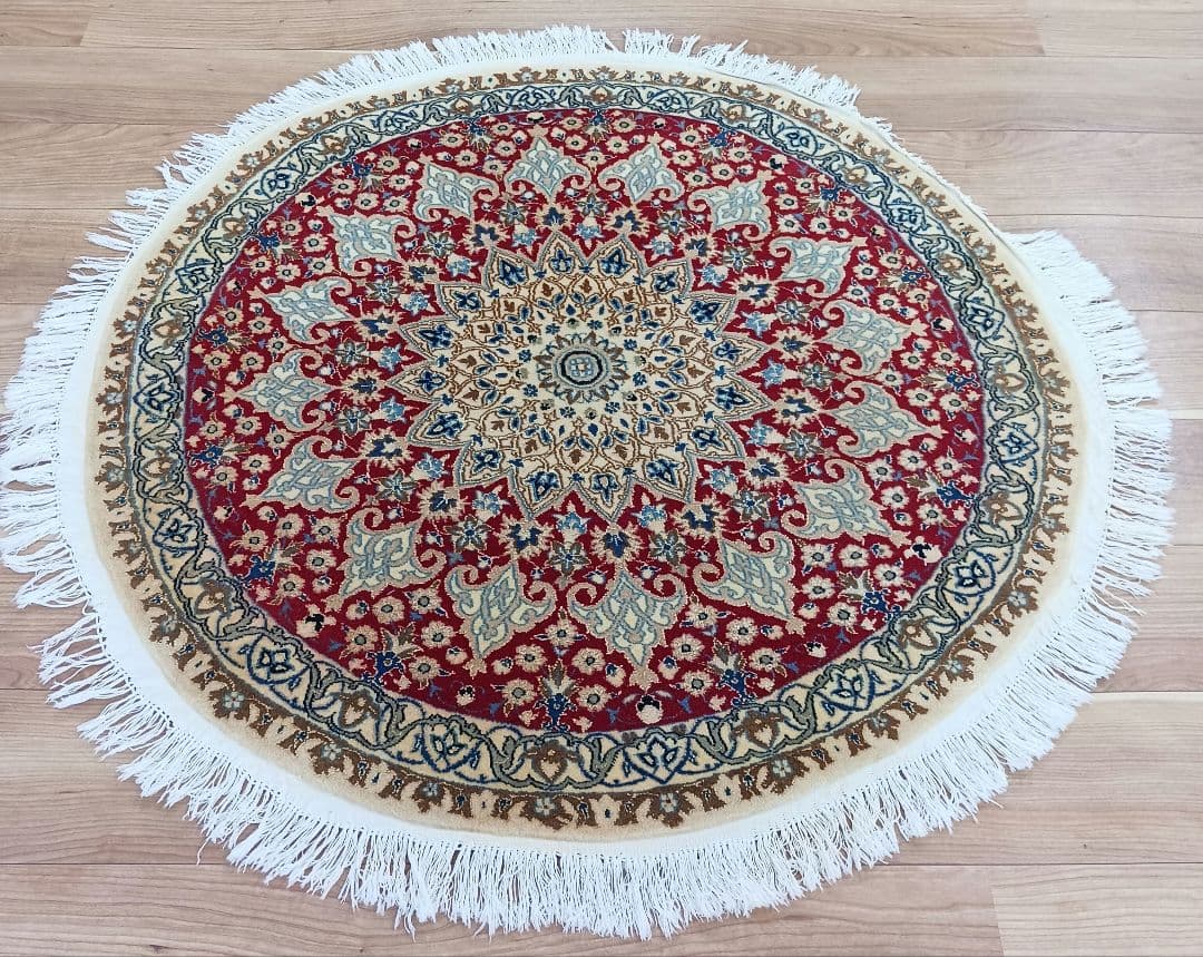 GHRY2653 高級ペルシャ ナイン産 オーバル 手織絨毯