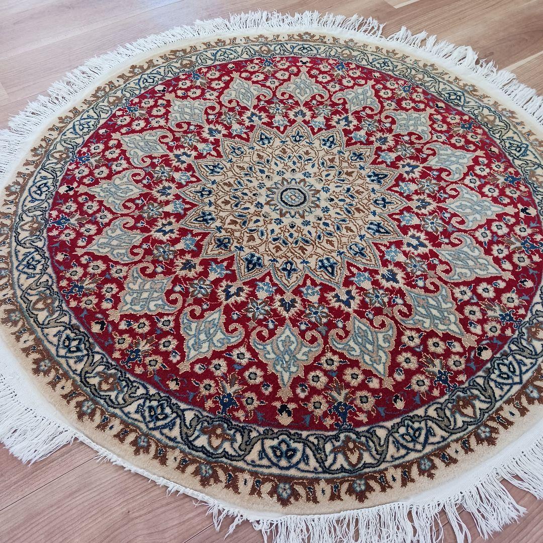 GHRY2653 高級ペルシャ ナイン産 オーバル 手織絨毯