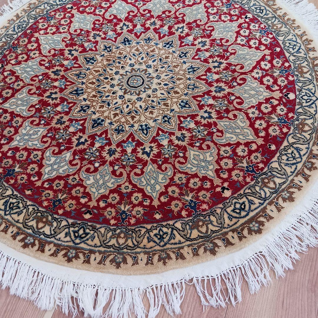 GHRY2653 高級ペルシャ ナイン産 オーバル 手織絨毯