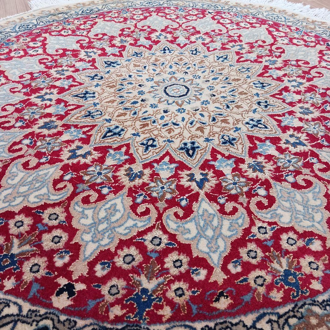 GHRY2653 高級ペルシャ ナイン産 オーバル 手織絨毯