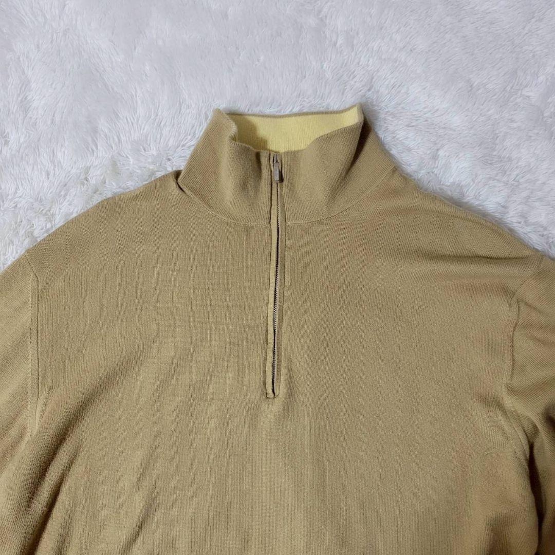 Loro Piana ハーフジップ ニット セーター ベージュ 48 イタリア製