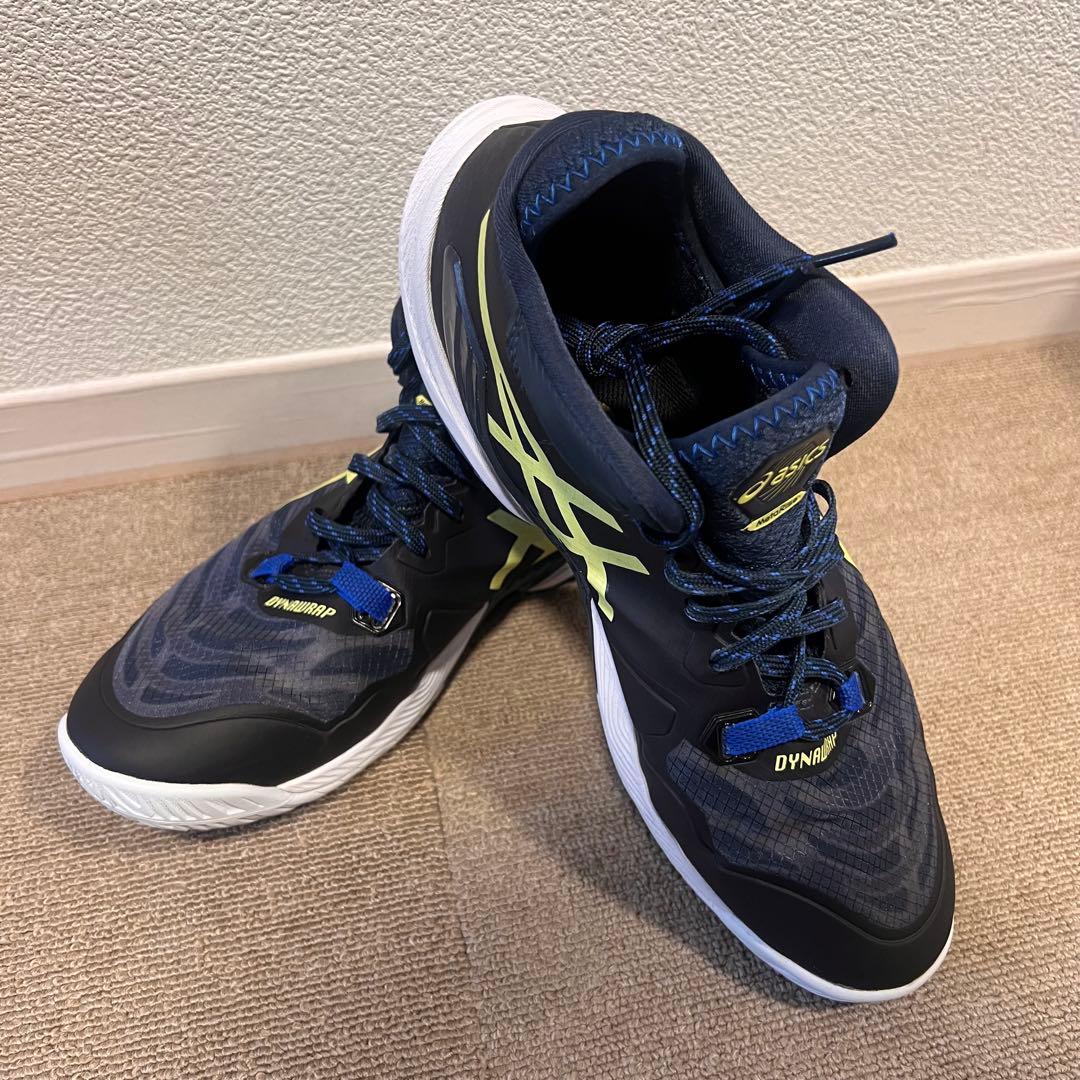 アシックス メタライズバレーボールシューズ ネイビー/イエロー