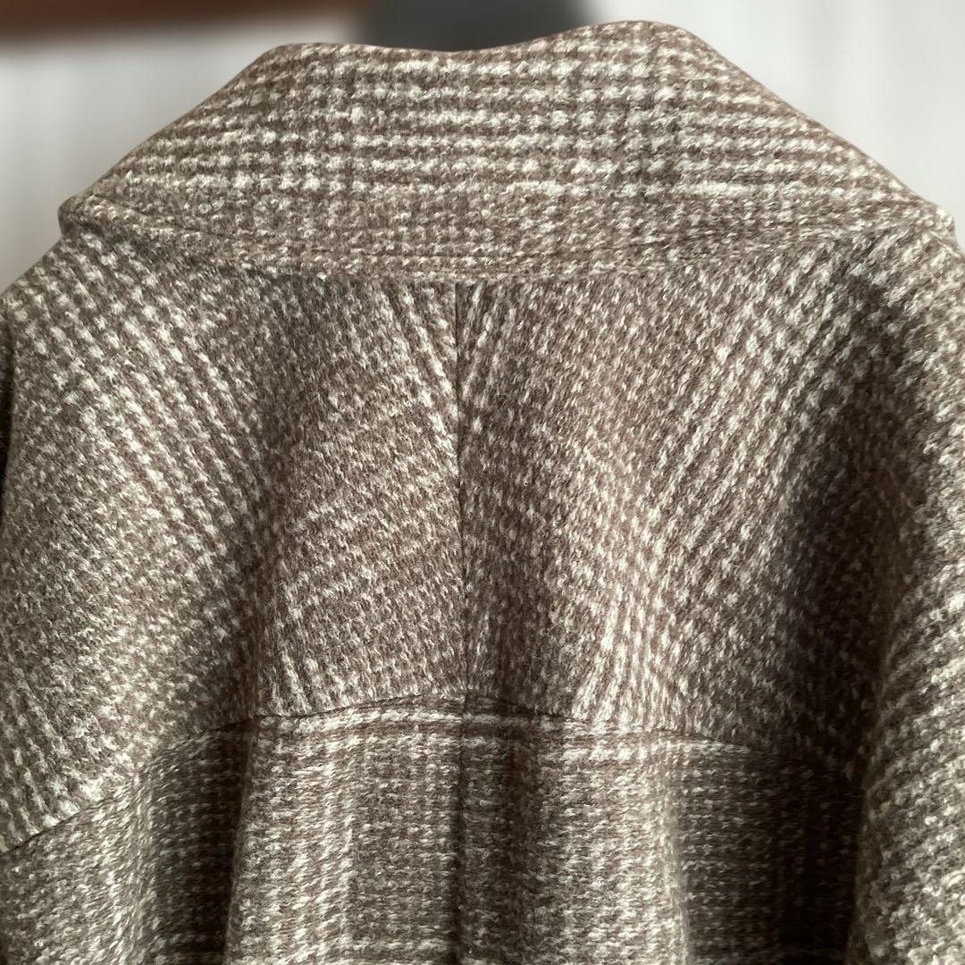 北川景子着用＊スピック＆スパン＊Wスライバーチェックハーフコート ブラウン38