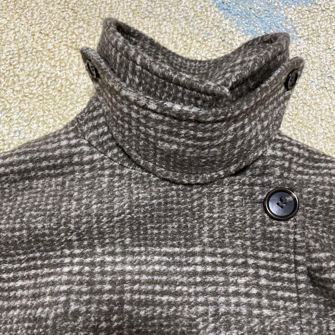 北川景子着用＊スピック＆スパン＊Wスライバーチェックハーフコート ブラウン38