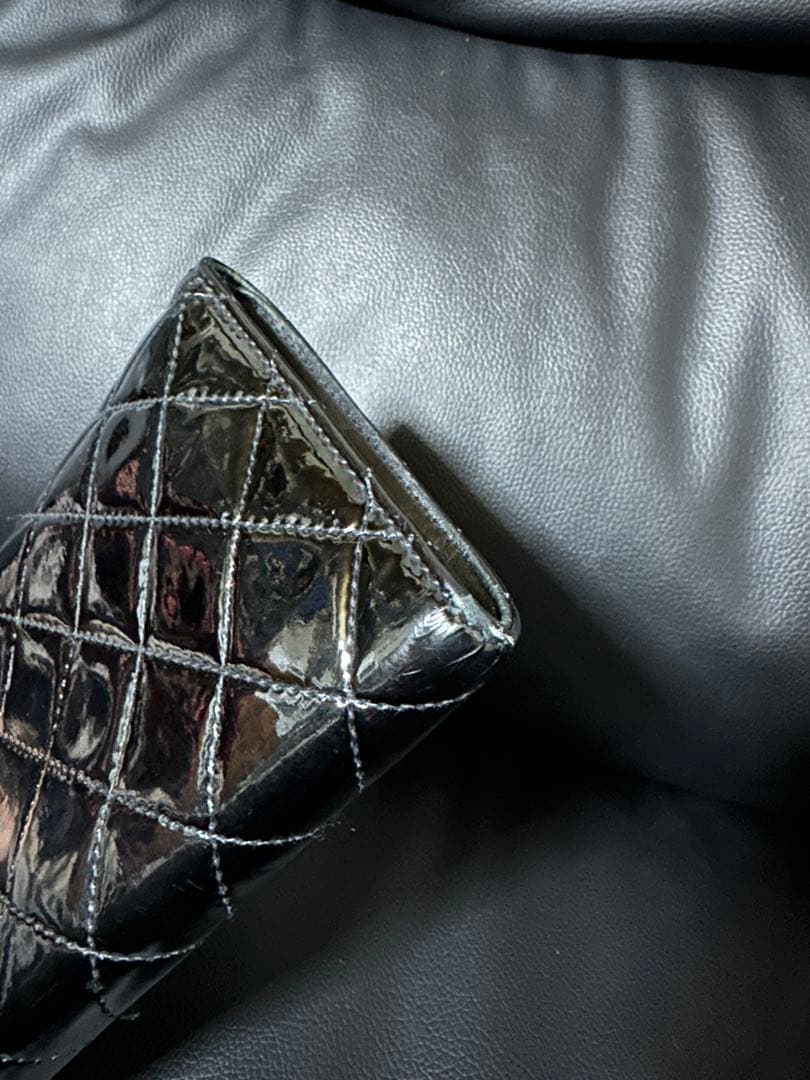 CHANEL ブラック 長財布 マトラッセ