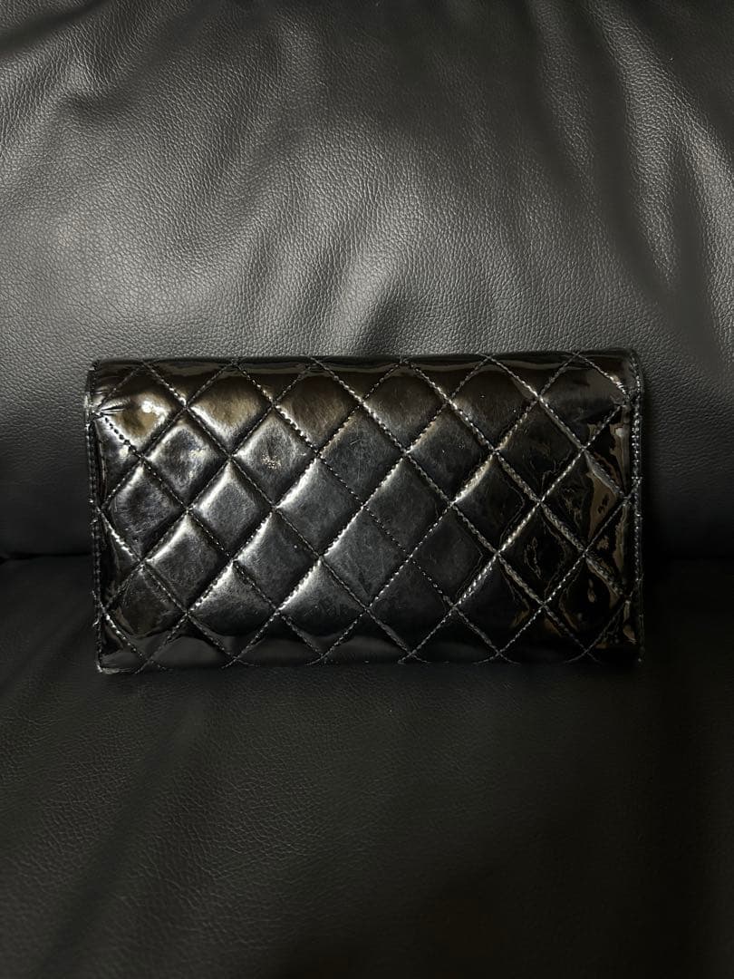 CHANEL ブラック 長財布 マトラッセ