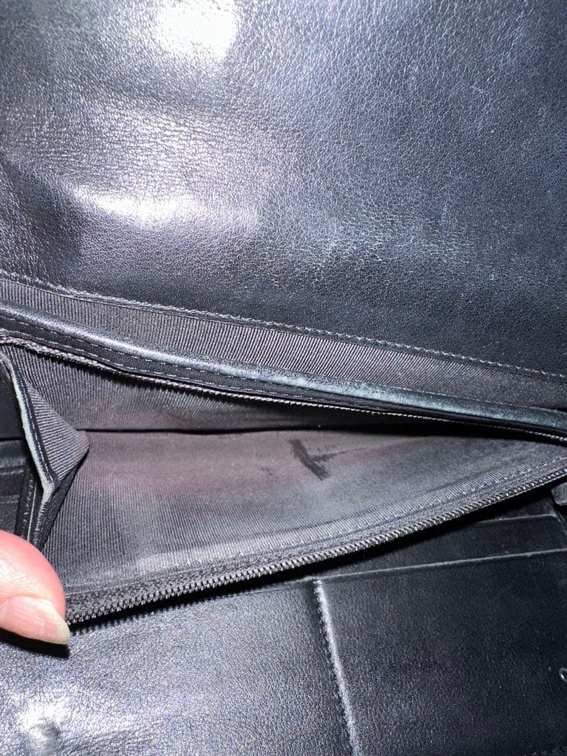 CHANEL ブラック 長財布 マトラッセ