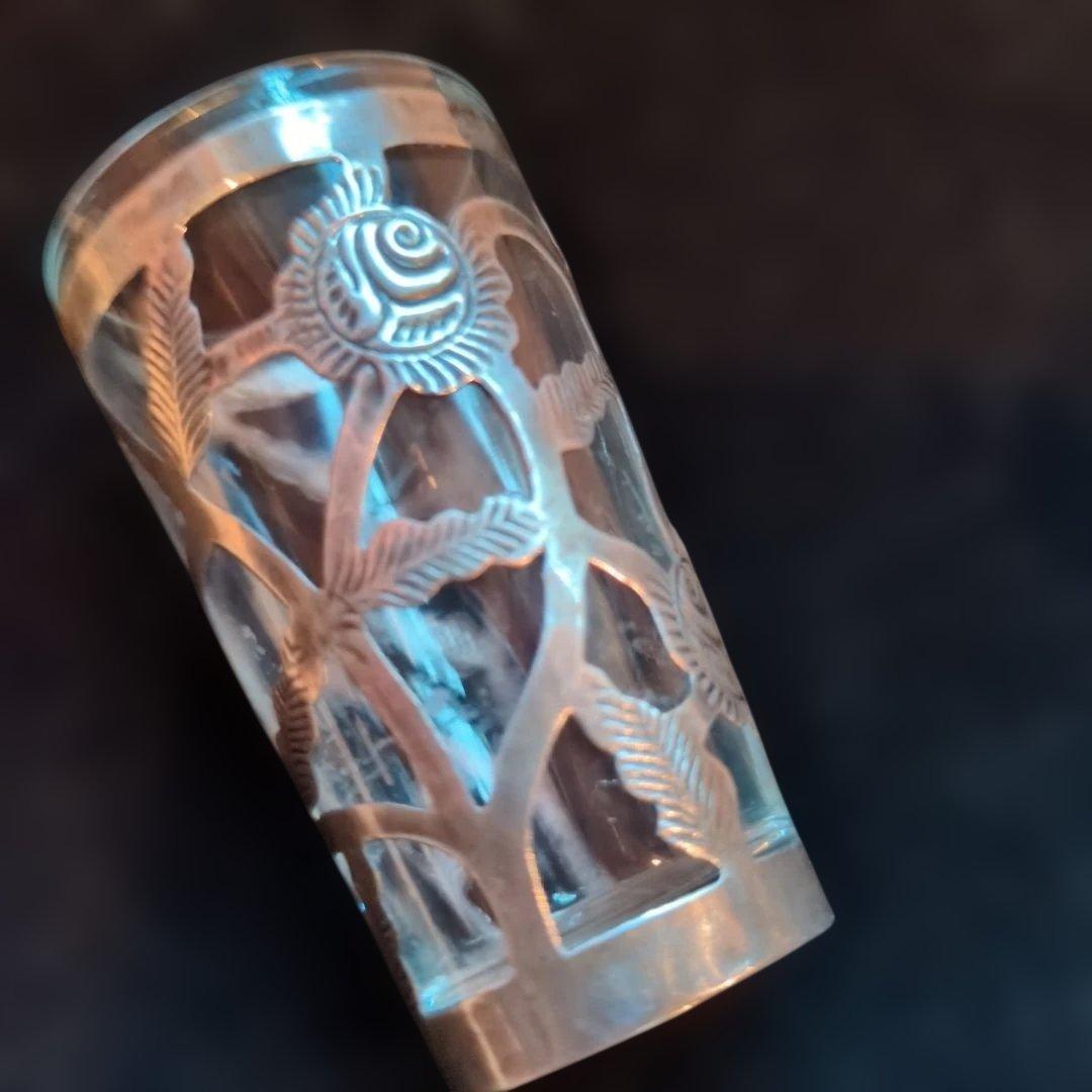 純銀ガラスショットグラス　①③ 二つおまとめ