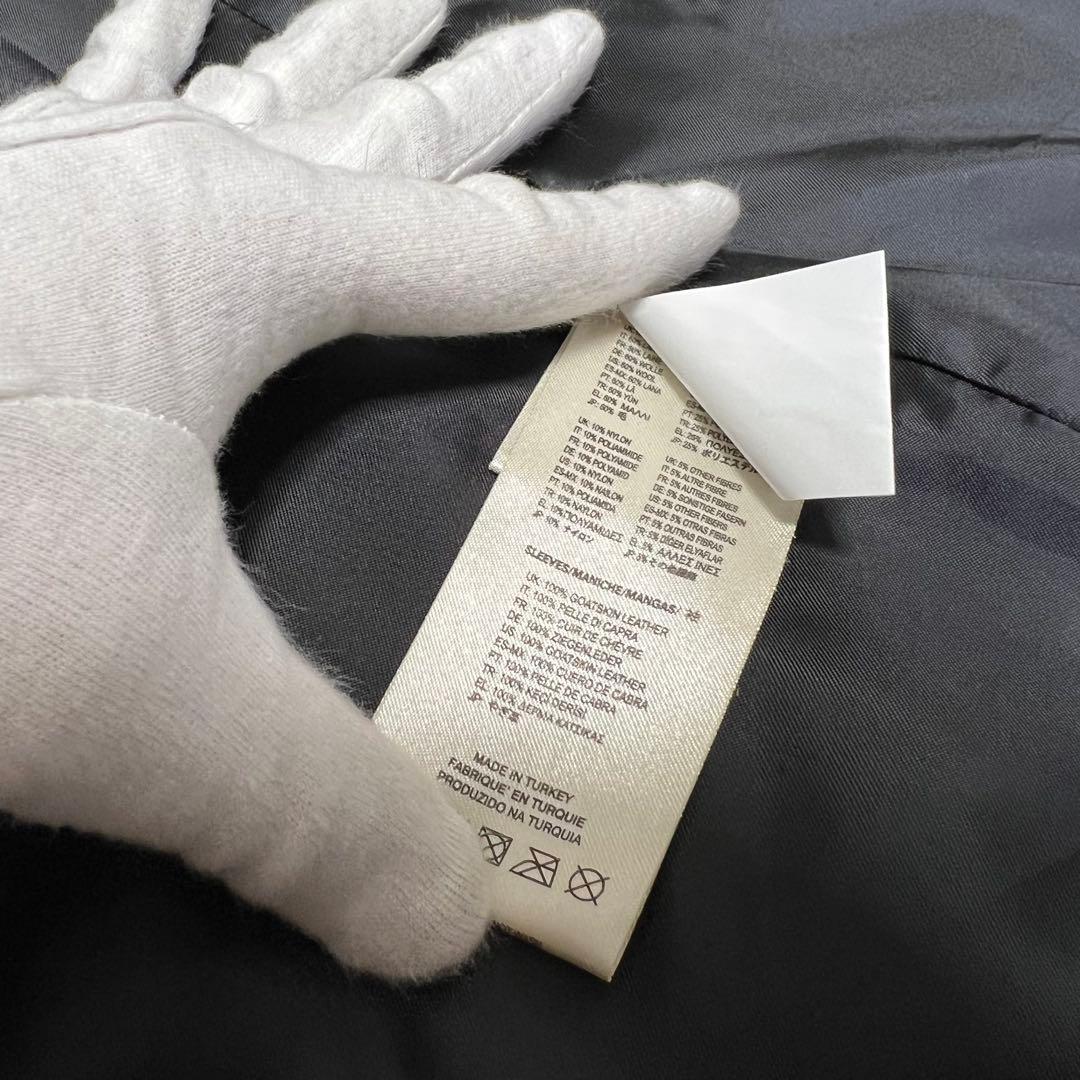 【美品✨️】DIESEL　大人気ライダースロングコート　ゴートレザー×ウール