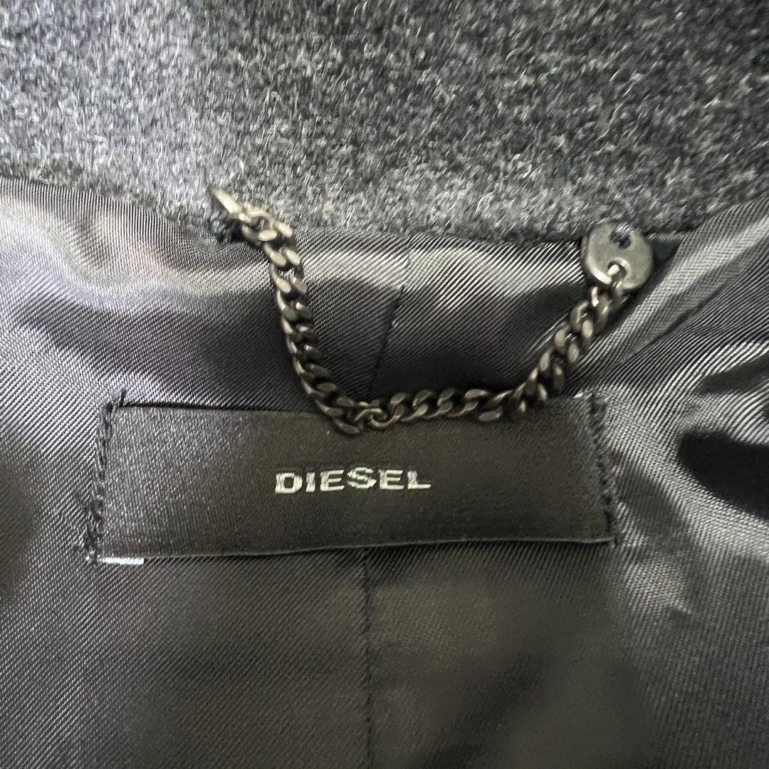 【美品✨️】DIESEL　大人気ライダースロングコート　ゴートレザー×ウール