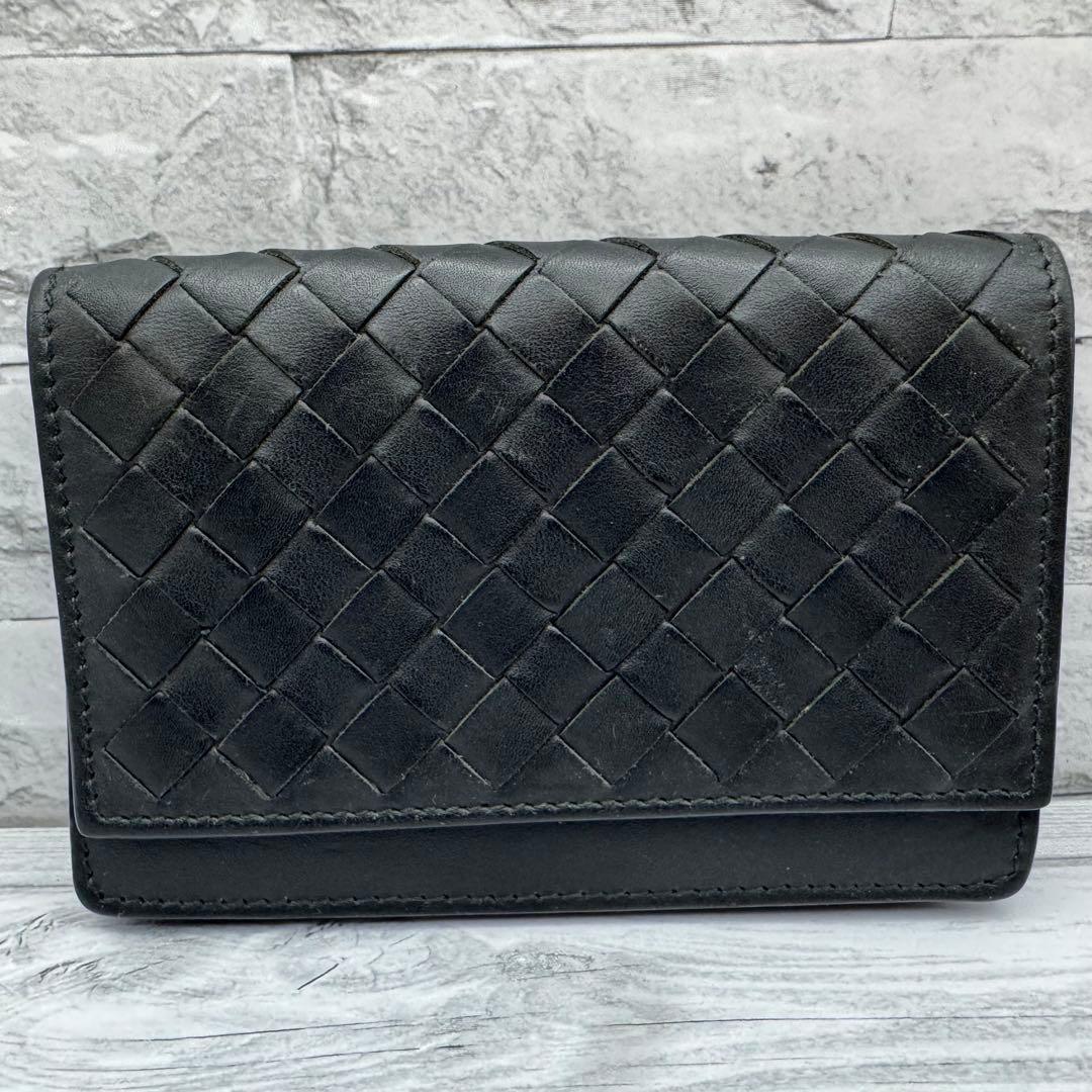 【美品】BOTTEGA VENETA　名刺入れ　イントレチャート ブラック