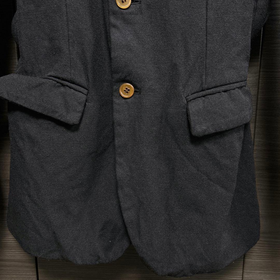 コムデギャルソンオムプリュス テーラードジャケット ポリエステル 縮絨 ブラック