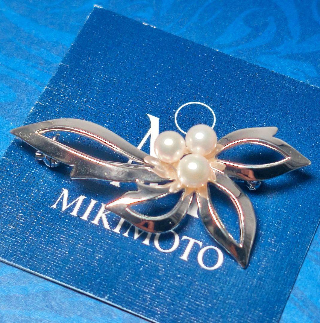 【極美品 最高級!!】ミキモト ブローチ パール フォーマル 3珠 皇室御用達