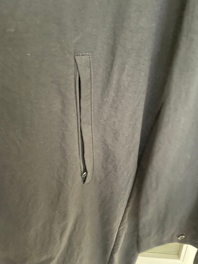 en Routeブラック ノーカラーモッズコート ロング丈