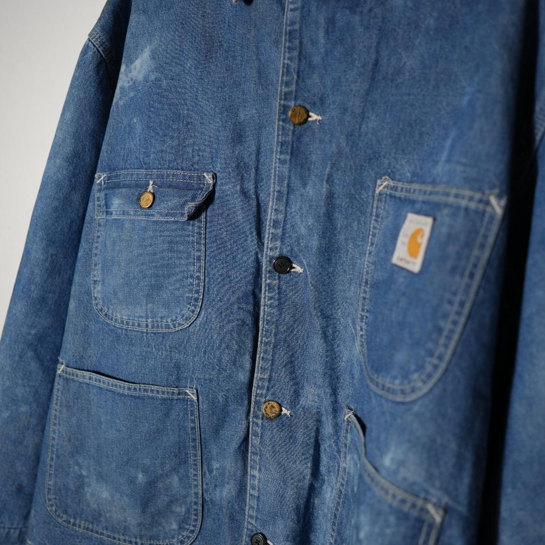 80-90s 星タグ USA製 デニム カーハート チョアジャケット ダック