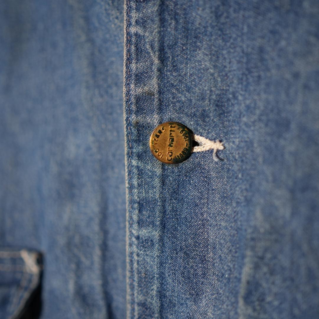 80-90s 星タグ USA製 デニム カーハート チョアジャケット ダック