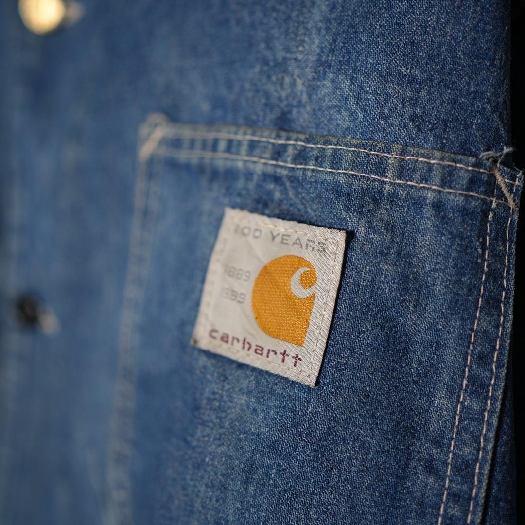 80-90s 星タグ USA製 デニム カーハート チョアジャケット ダック