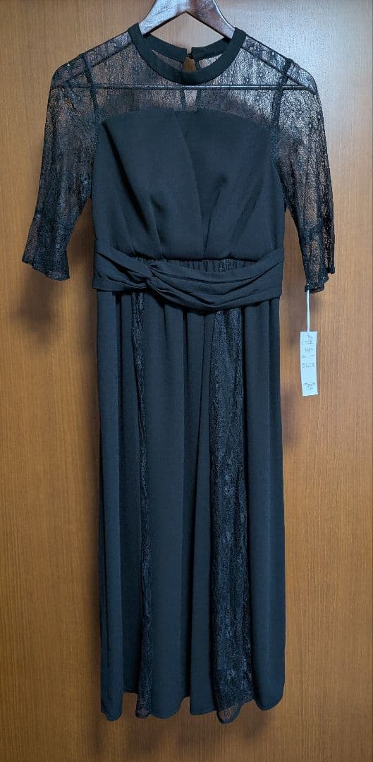 【新品】ビスチェ風ハイネックレース結婚式ワンピース（Ｌ）