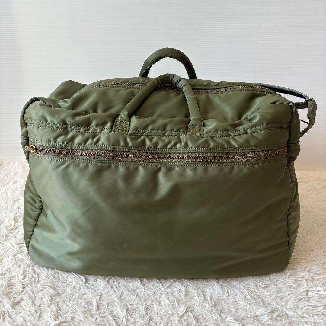 極美品 PORTER タンカー 定価10万円 特大ダッフルバッグ セージグリーン
