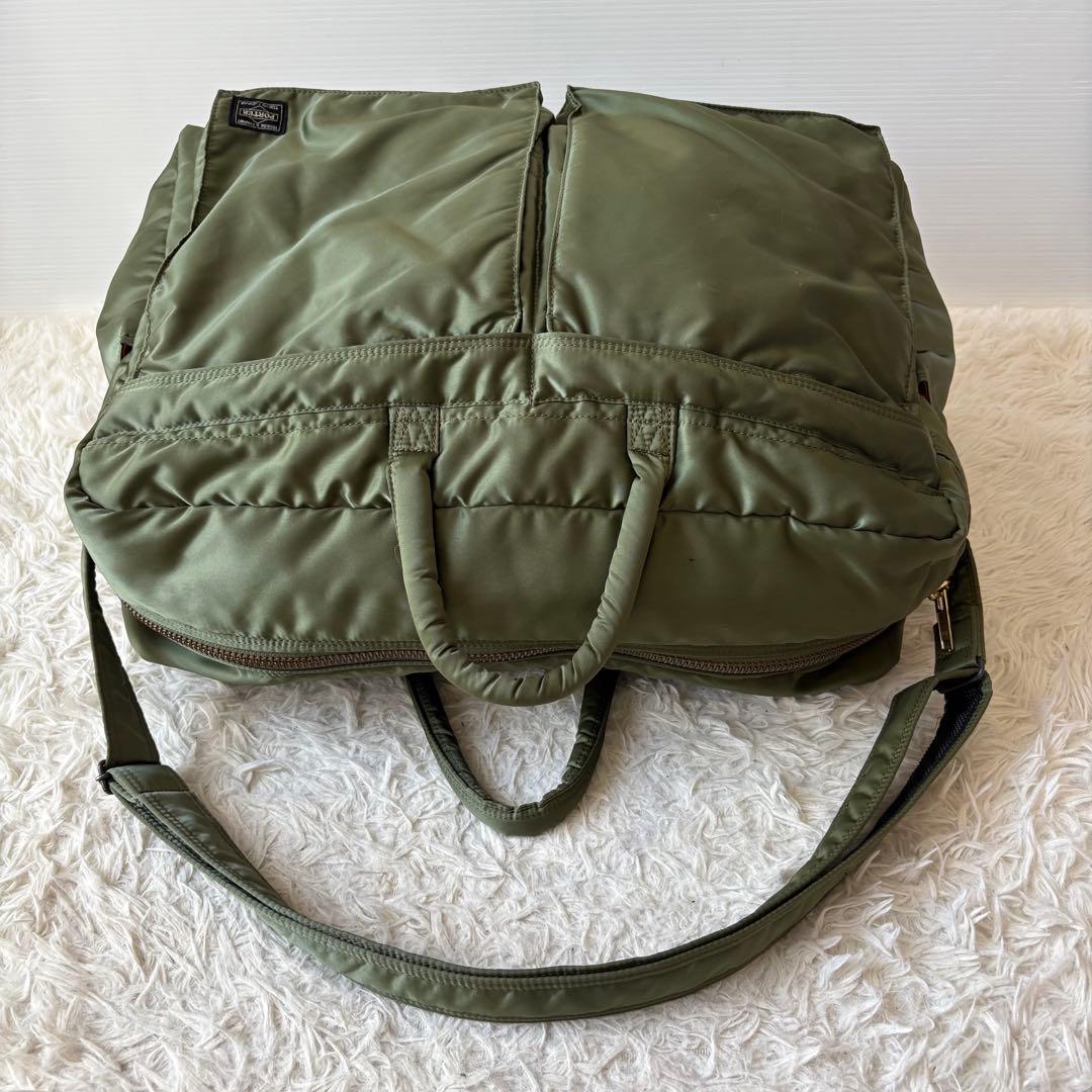 極美品 PORTER タンカー 定価10万円 特大ダッフルバッグ セージグリーン